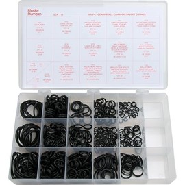 Master Plumber 715, Faucet O-Ring Assortment, 500 Pieces, Most Popular Sizes