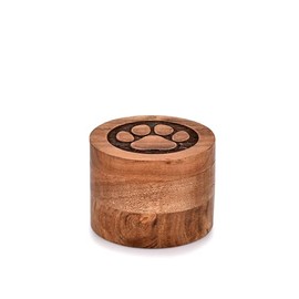 Kimona Decorative Acacia Wood Cremation Urn Pet Memorial Box for Pet Loss Sympathy Gift Dog Memorial Cat Keepsake Gift (3.5" x 3.5" x 2.5")