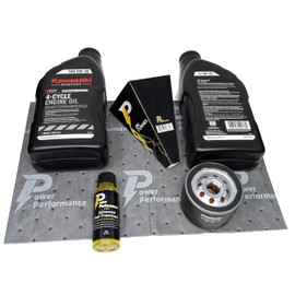 Power Performance 5W-30 Oil Change Kit for Kawasaki 49065-0721 (0736) and Fuel Treatment