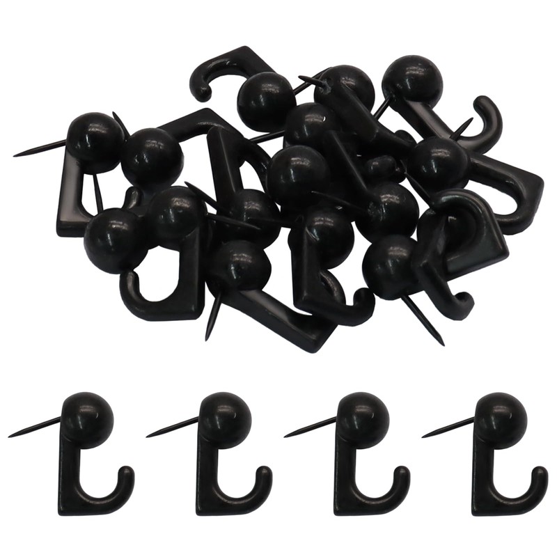 Cionyce 30 Pcs Metal Push Pin Hooks, Wall Pins for
