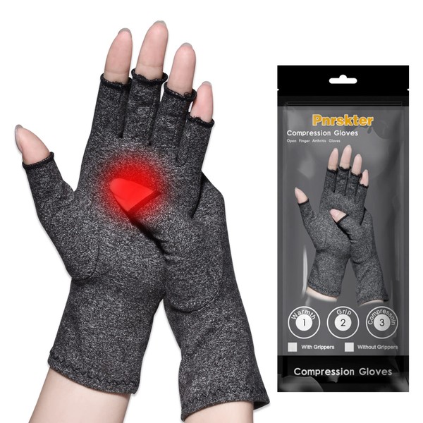 Arthritis Gloves * New Material * Compression for Arthritis Pain Relief Rheumatoid Osteoarthritis Premium Compression and Fingerless Gloves for Daily Work