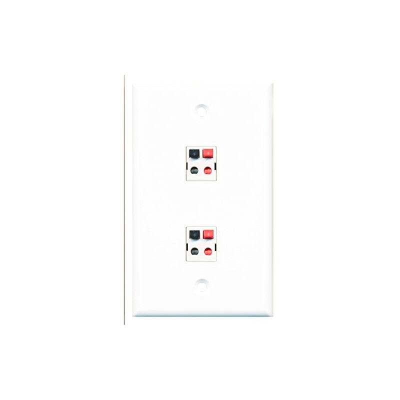 RiteAV - 2 Port Speaker Wall Plate - Bracket Included