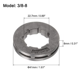 uxcell Sprocket Rim 3/8-8 22.7mm Standard for Most Chainsaws, Gray