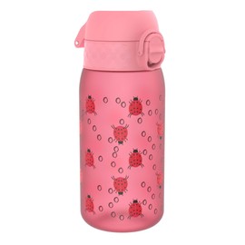 ION8 Kids Water Bottles, BPA Free, Leakproof, Dishwasher Safe, Easy Open, Secure Lock, Small Boys & Girls Water Bottle,Kids Drinks Bottle for Spill-free Drinking, Pink, Lady Bugs, 350ml/12oz
