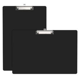 Extra Large 11x17 Clipboards 2 Pack, Landscape and Vertical Layout, Black Plastic Drawing Boards with Low Profile Clip. Suitable for Watercolor, Sketching, Painting. Art & Drafting Supply