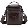 BAIGIO Men's Small Leather Shoulder Bag Messenger Briefcase Leather Crossbody