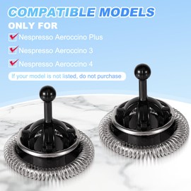 2pcs Milk Frother Parts for Nespresso, Stainless Steel ABS Material Milk Frother Replacement Whisk Accessories Compatible with Nespresso Aeroccino 3 4 Plus