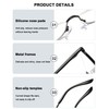 ABETOS Half Moon Reading Glasses Men Women Half Rim Metal
