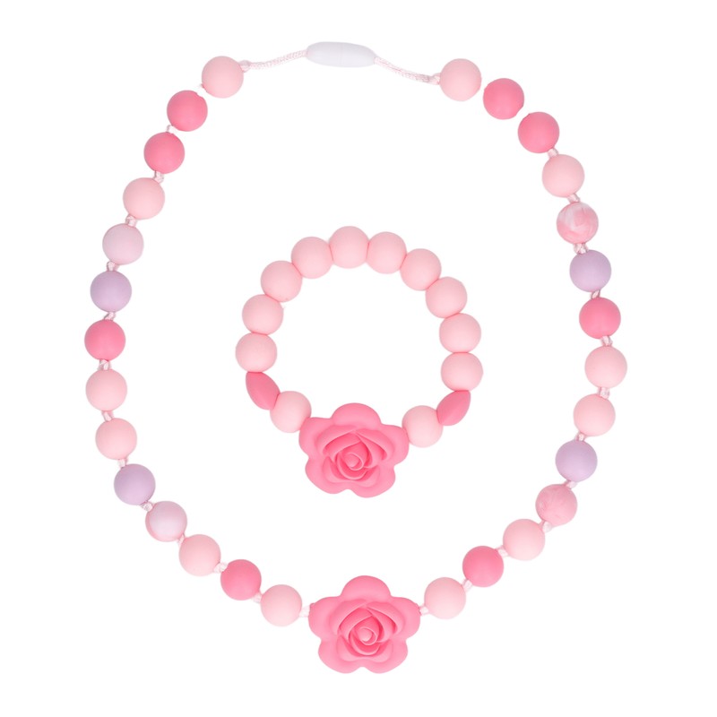 Teething Necklace Bracelet Silicone Flower Shape Design Elegant Exquisite Infant