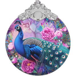 Peacock Ornament, Christmas Ornament, Christmas Decoration, Ornaments for Christmas Tree, Stained Glass Ornament, Heirloom Keepsake, Gift Exchange, Gift Ideas, Bauble Present