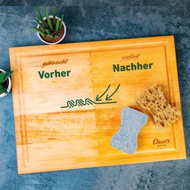 Oscar's Cleaning Pads for Wooden Chopping Boards - 2 Cleaning Pads with Microfibre & Vegan Plant Soap - Razor Blade Effect for Effective & Gentle Cleaning