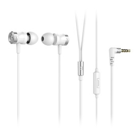 conecto In-Ear Kopfhörer Ohrhörer Kopfhörersystem mit Mikro - ultraleichtes Design-Aluminiumgehäuse, lärmdämmende Ohrpassstücke (S, M, L), Aramid-verstärktes Kabel (1,2m), vergoldete Stecker, weiß
