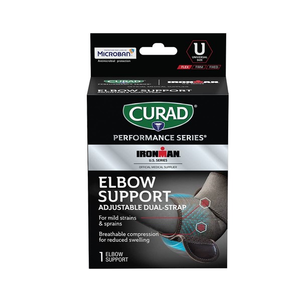 CURAD Performance Series IRONMAN Elbow Support, Adjustable, Universal, Pack of 4