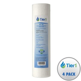 Tier1 1 Micron 10 Inch x 2.5 Inch | 4-Pack Spun Wound Polypropylene Whole House Sediment Water Filter Replacement Cartridge | Compatible with Pentek P1, PX01-9-78, SDC-25-1001, Home Water Filter