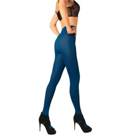 Mila Marutti Opaque Ocean Blue Tights for Women | Soft Microfiber Stockings Pantyhose 100 Den - Ocean Blue, M