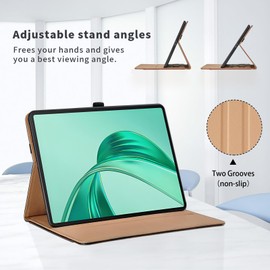 Case for HONOR Pad X8a Case 11 inch 2024 PU Leather Smart HONOR Pad X8a 11 inch Bussiness Cover with Pocket & Pencil Holder, Hand Strap Multi-angle Adjustable Standing Function -Red