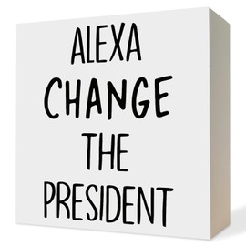 ATBWGT Funny Political Wooden Box Sign, Sarcastic Saying Gag Gifts for Women Men,Humorous Wood Block Plaque Signs for Home Office Desk Table Shelf Decor, 5x5 Inch