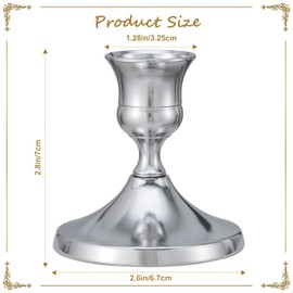 Candle Holders, 6 Pcs Silver Candlestick Holders Set, Silver