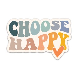3PCs Choose Happy Sticker Motivational Happiness Sticker Inspirational Positive Affirmation Waterproof Vinyl Stickers for Laptop Water Bottle Journal Encouragemment Decals for Men Women 3x1.9 Inches