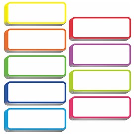 54Pcs Magnetic Dry Erase Label,Reusable Magnetic Classroom Name Label,Waterproof Magnetic Label Color Writable Refrigerator Sticker - with 1 Erasable Pens (9 Colors)