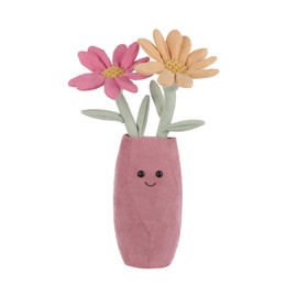 Apricot Lamb Calliopsis Vase Plush Stuffed Animals for Kids, Soft Cute Plush Toys for Baby Girl and Boy, Fluffy Calliopsis Vase Pink