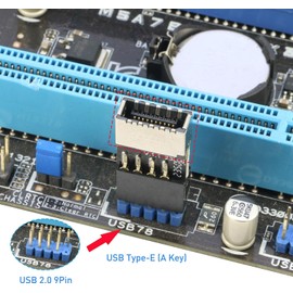RIITOP USB 2.0 to USB 3.2 Gen 1 Header Extension Adapter for Motherboard with Type E Key-A Female Front Panel Female to 9 Pin Header Internal Conversion Adapter