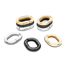 12Pack 3/4 Inch Small Oval Keyring, Metal Tiny Carabiner Spring Snap Hooks Clip for Paracord Keychain Lanyard, Car Key Rings, Pets Collar Buckles, Purse Keychain Replacement (Assorted)