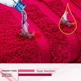 Bath Towels 600gsm Zero Twist Cotton | 2 Packs 70x120cm | Large Quick Drying & Highly Absorbent for Pool Spa Gym & Daily Use Luxe Hotel Quality (Cranberry Red, 2)