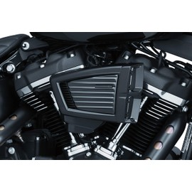 Kuryakyn 9363 Motorcycle Hypercharger Air Cleaner/Filter Component: Classic Faceplate for Hypercharger ES, Satin Black