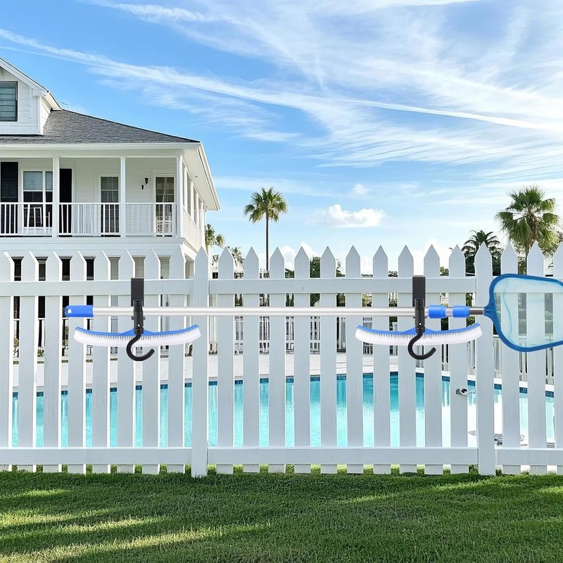 HEHIPLE 2 Pcs Pool Fence Hooks, Pool Tool Organizer, for