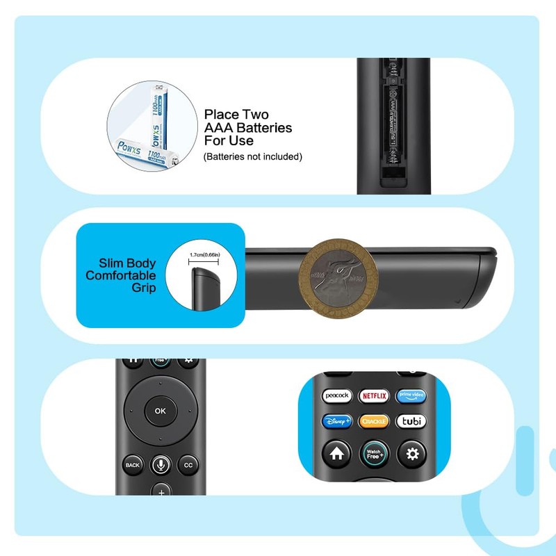 Voice Remote Control XRT260 for Vizio LED LCD HD 4K