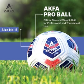 AKFA PRO Size-5 Soccer Ball, Recommended Weight 410 to 450 Grams, Ideal for All Levels of Matches (Training/Match Ball), Perfect for Indoor/Outdoor Sports, Crafted from Durable Synthetic Leather.