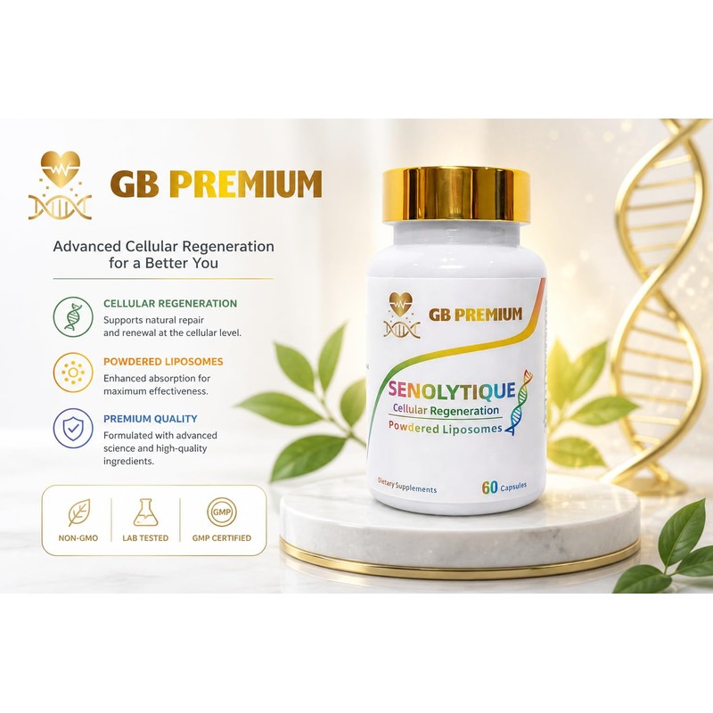 GB Premium Senolytique Supplement, Quercetin, Fisetin and Spermidine,Powdered Liposomes, 60