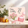 27th Birthday Card for Women - Ladies Pink floral Birthday