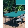 Fitted Square Table Cover, Pure Teal Green Solid Color Vinyl