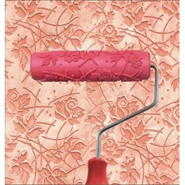 canjoyn 7" Rubber Art Roller Wall Painting Pattern Roller Decorative Texture Roller DIY Patterned Paint Roller with Plastic Handle