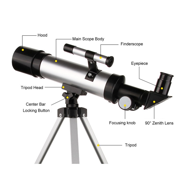 Refractor Telescope HD 90x Compact Astronomical Telescope with Finderscope 2