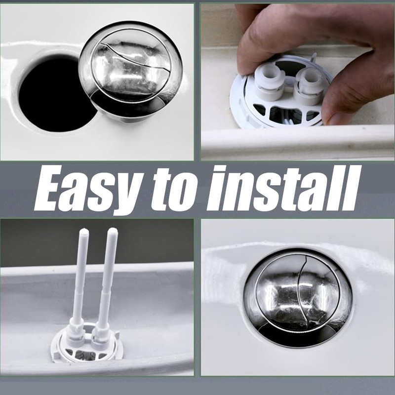 2 Pcs 58mm Toilet Tank Push Button, Dual Push Flushing