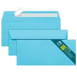 #9 Blue Envelopes Self Seal, 500/pack, Colored Envelopes Letter Size 3 7/8 x 8 7/8 inch, Business Envelopes for Cards, Invitations, Holiday, Postcards, Gifts, 32lb Paper, Colorful Envelopes #9