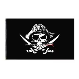 Bandera Pirata 150x90cm Calavera Esqueleto Peligro Capitan