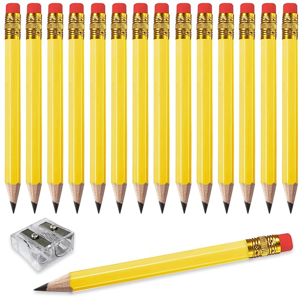 Adhere 25pcs Golf Pencils with eraser Hexagon Wooden Pencils with