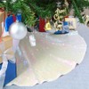 B-COOL Sparkly Embroidered Tree Skirt - Iridescent White Sequin Fabric
