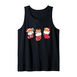 Cute Red Pandas In Christmas Stockings For Christmas Red Tank Top