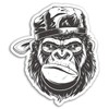 2 x 10cm Grumpy Gorilla Vinyl Stickers - Monkey Sticker