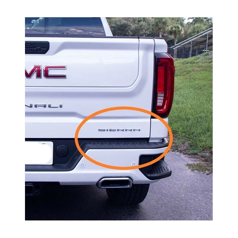 GMC Gloss Black Tailgate corner Emblems Letters GMC Sierra 1500