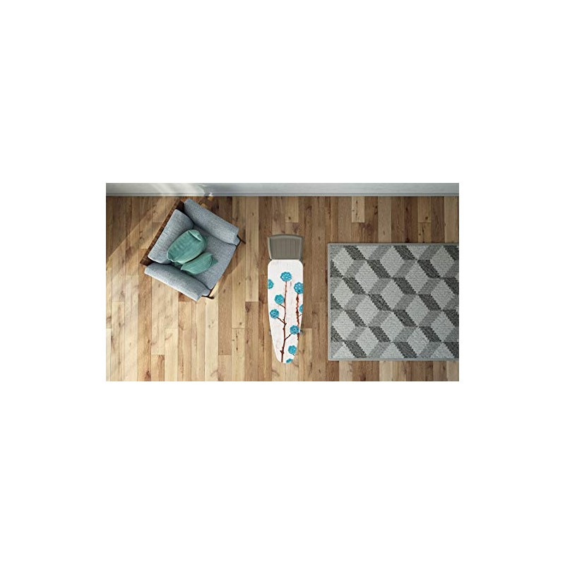 Colombo Ironing Cloth 140 x 55 cm Turquoise Wool Flowers