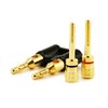 Monoprice Dual 24k Gold Plated Speaker Banana Plugs, Black