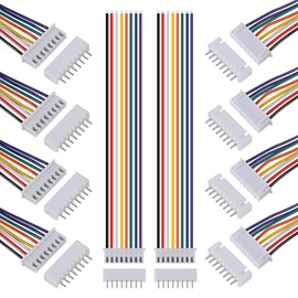 ACEIRMC 10Pairs JST Connector Kit, XH 2.54mm 8 Pin Header Male and Female Connectors Plug Adapter with Flat Wire Cable 200mm 26AWG Compatible with JST XH (8P)
