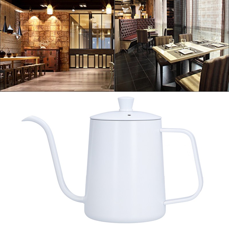 Coffee Kettle Stainless Steel Mini Portable White Thin Mouth Pour