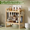 AmazerBath Bamboo Over The Toilet Storage Shelf - 2-Tier Bathroom